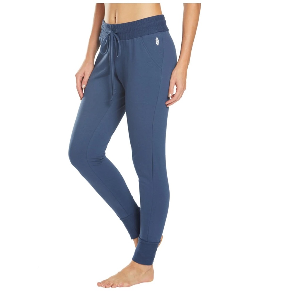 Free People Blue Slim Jogger Track Pants